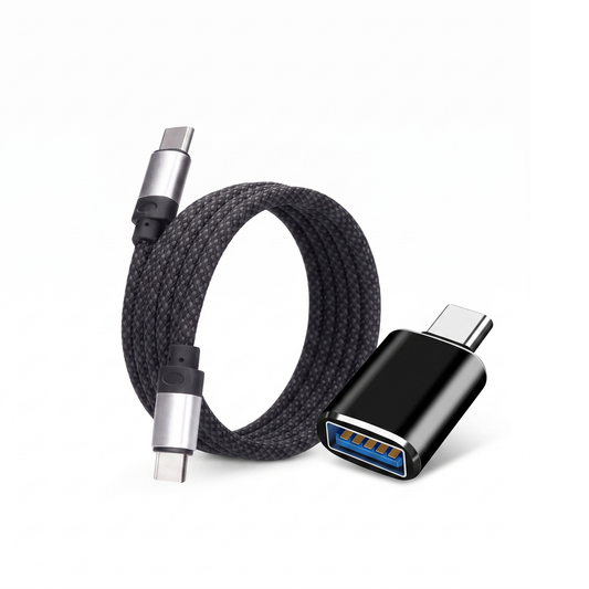 USB C CABLE + USBA A TO C ADAPTER
